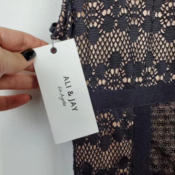 Ali & Jay Los Angeles Hola Mamacita Black Lace Nude Lining Sleeveless Mini Dress - Picture 3 of 10